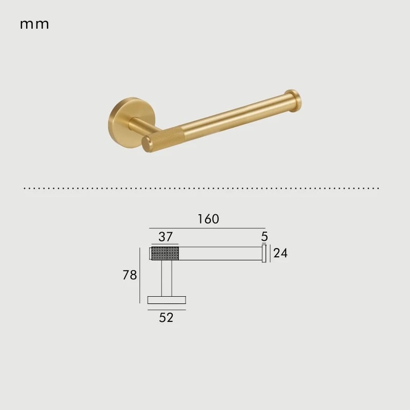 KRAM Toilettenpapierhalter aus massivem Messing