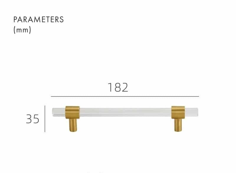 KRISTAL Tiradores de acrílico y latón