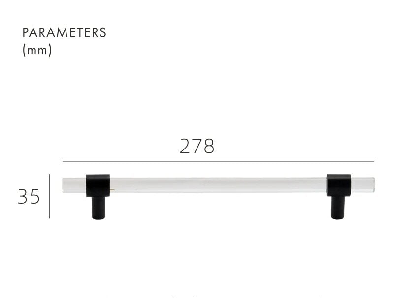 KRISTAL Tiradores de acrílico y latón