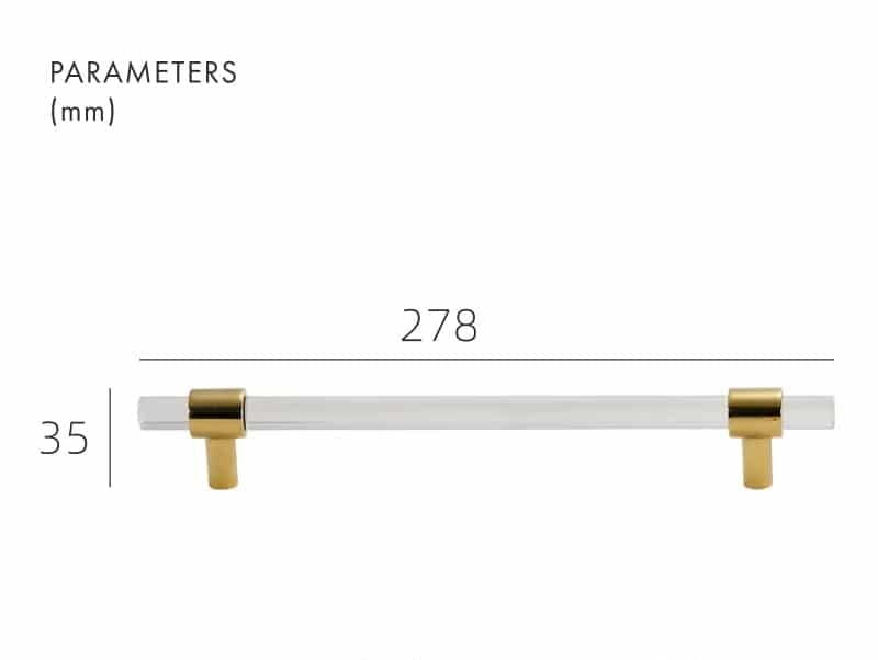 KRISTAL Tiradores de acrílico y latón