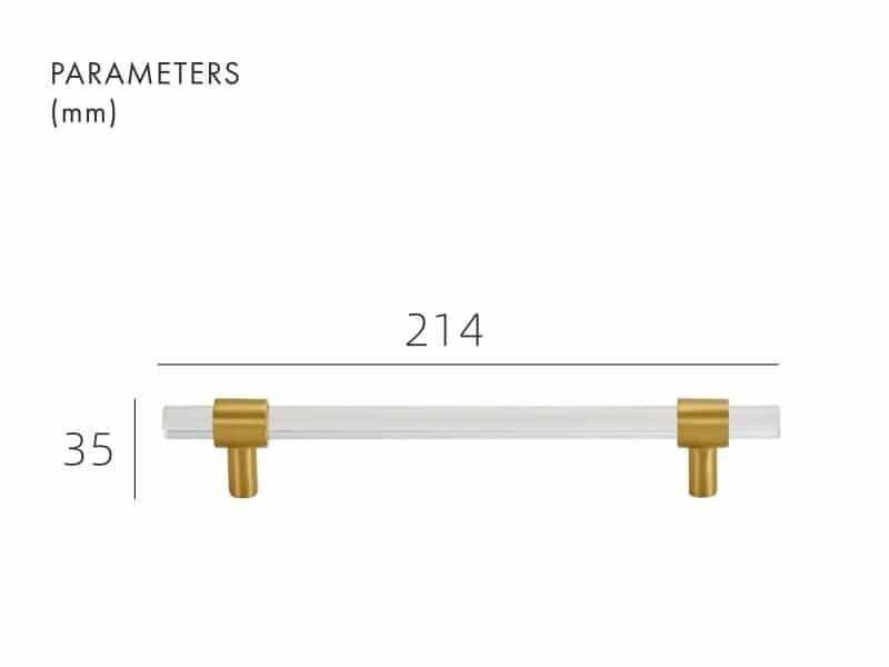 KRISTAL Tiradores de acrílico y latón
