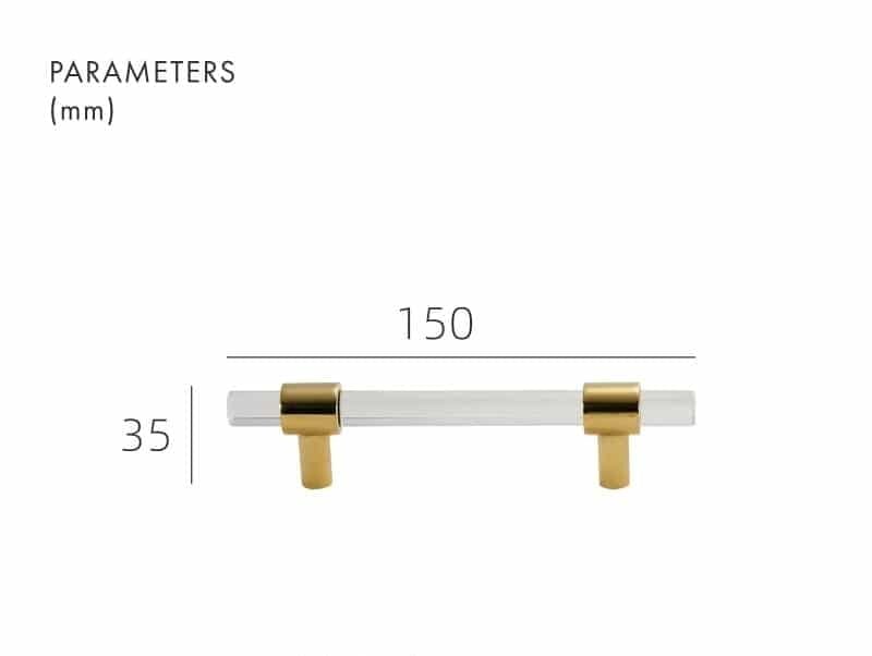 KRISTAL Tiradores de acrílico y latón