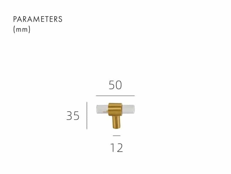 Barres en T en acrylique et laiton KRISTAL