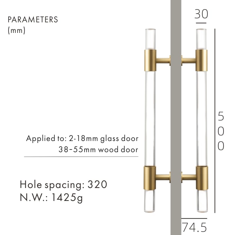 KRISTAL Pull Door Handle 12 KRISTAL Pull Door Handle