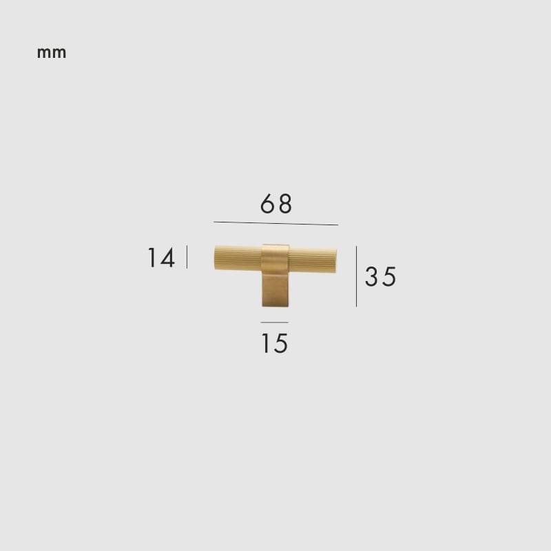 Barra en T de latón macizo LEVVA