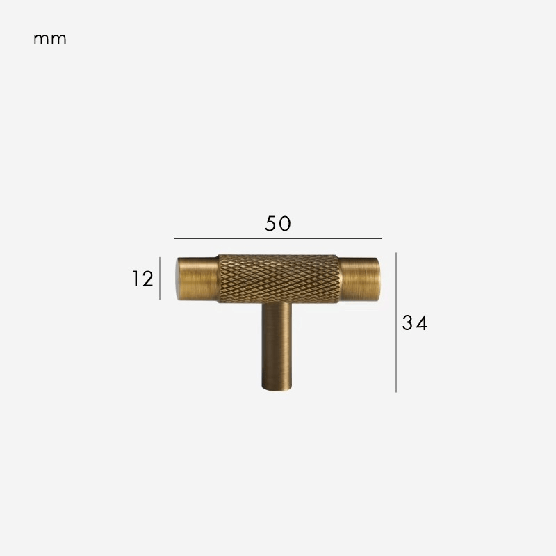 MANHATTAN Barre a T zigrinate in ottone 11 Barre a T in ottone zigrinato MANHATTAN