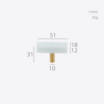 MARMER Barra en T de mármol macizo y latón - meraki.