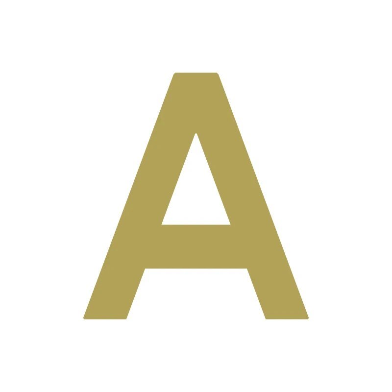 METRO-letters in satijnmessing