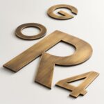 Numeri METRO in ottone anticato