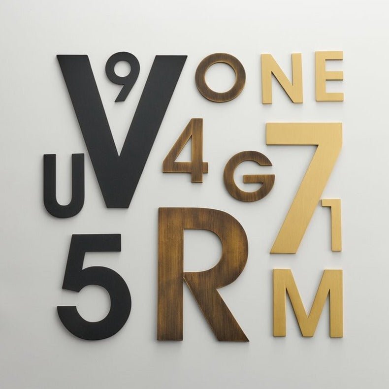 METRO Numbers in Satin Brass 6 METRO Numbers in Satin Brass
