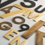 METRO Numbers in Satin Brass