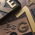 METRO Numbers in Satin Brass