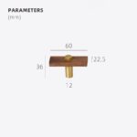 Barre en T NUX en noyer et laiton