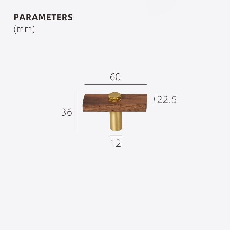 Barre en T NUX en noyer et laiton