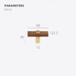 Barre en T NUX en noyer et laiton