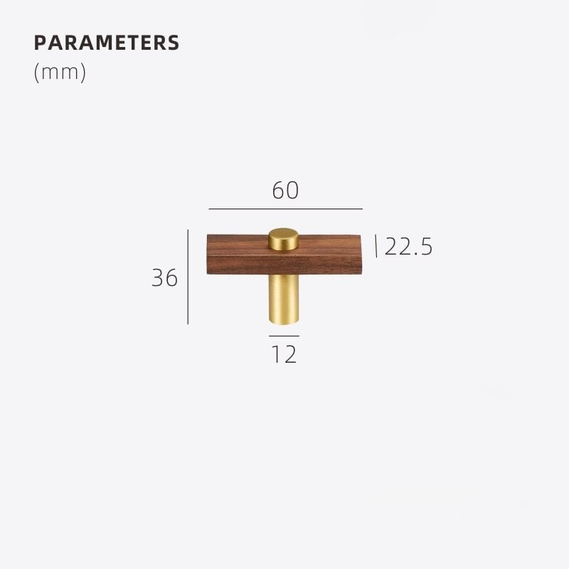 Barre en T NUX en noyer et laiton