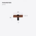 Barre en T NUX en noyer et laiton