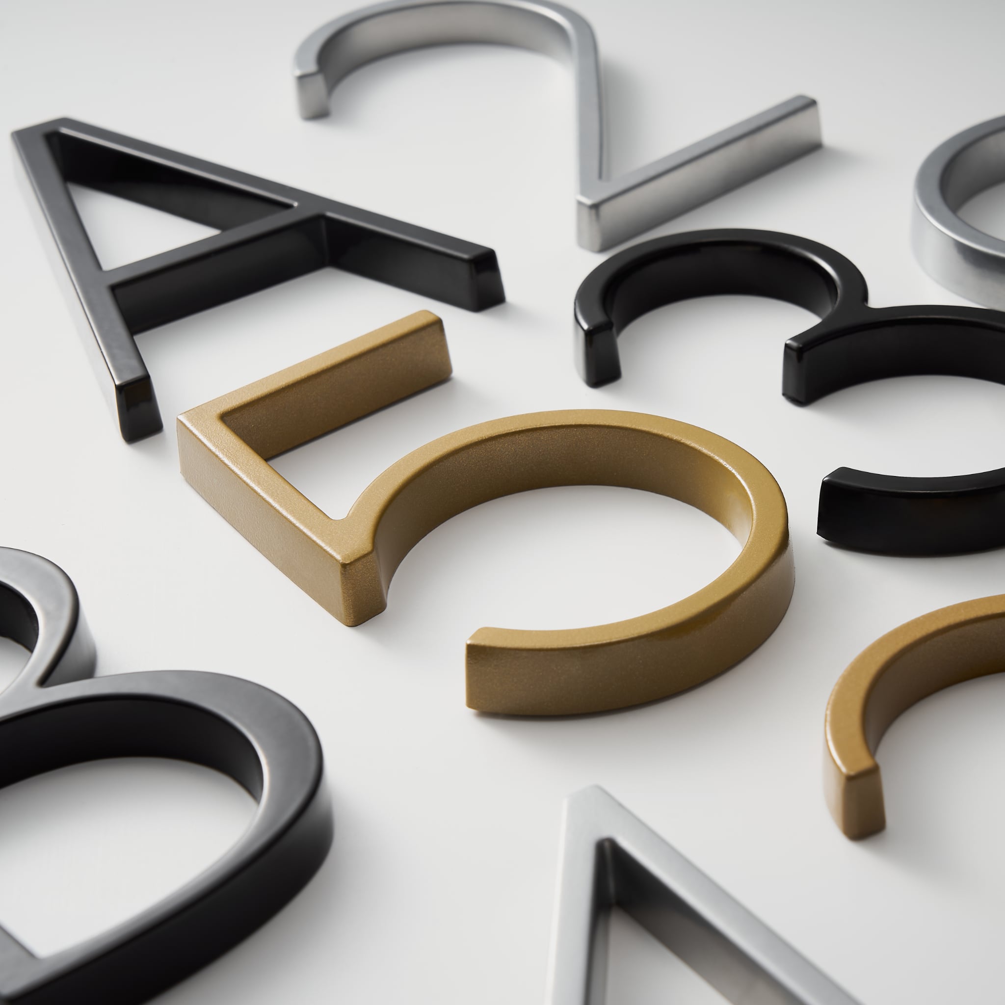 OBRE Satin Brass House Numbers - meraki.