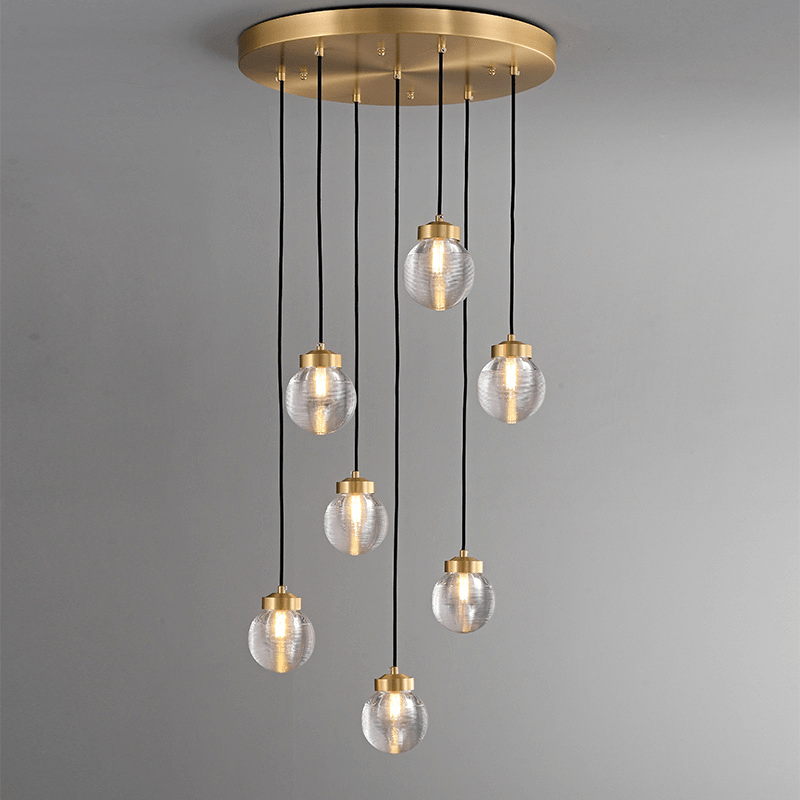 ORBIS Brass Cluster Chandelier 8 ORBIS Brass Cluster Chandelier