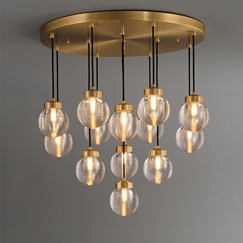 ORBIS Brass Cluster Chandelier 9 ORBIS Brass Cluster Chandelier