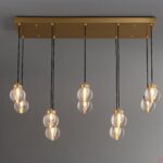 Lampadario lineare in ottone ORBIS