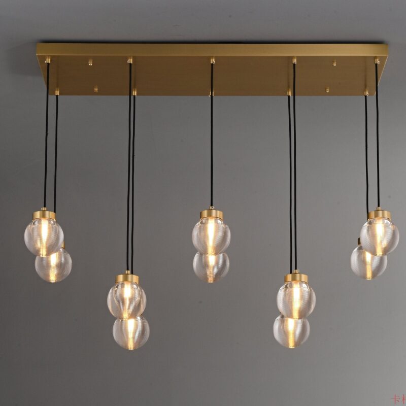 Lampadario lineare in ottone ORBIS 3 Lampadario lineare in ottone ORBIS