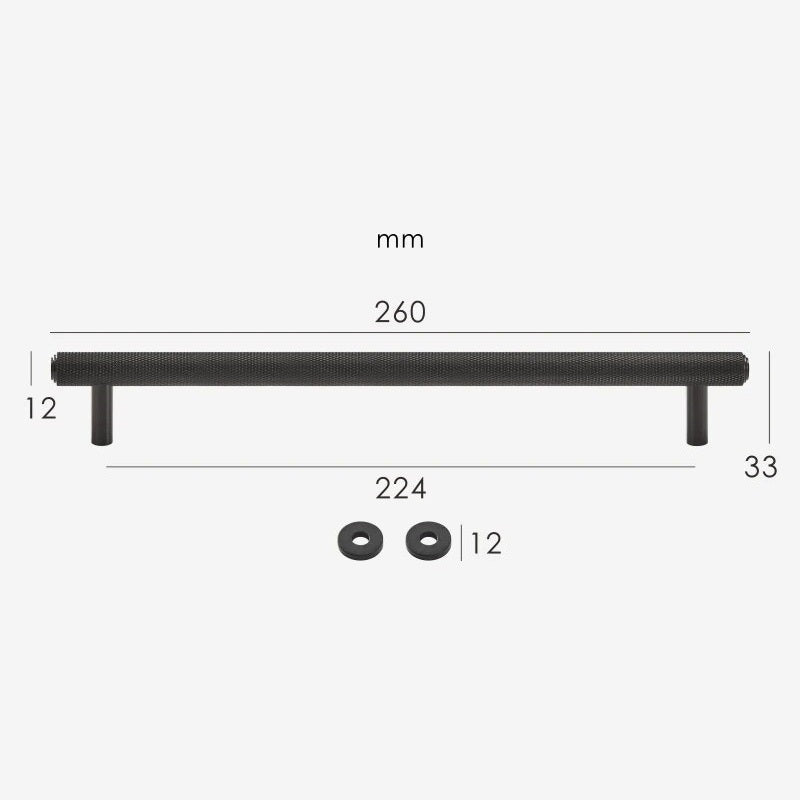 Maniglie zigrinate in ottone massiccio PLAKA