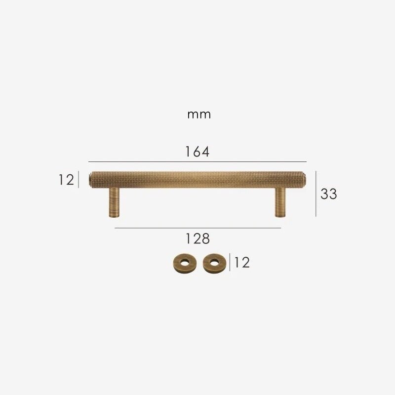 Maniglie zigrinate in ottone massiccio PLAKA