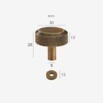 PLAKA Massive Messingknöpfe mit Rändelung