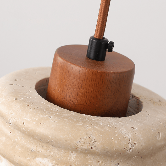 PRIM Stone & Walnut Pendant Light 3 PRIM Stone & Walnut Pendant Light