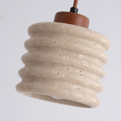 PRIM Stone & Walnut Pendant Light - meraki.