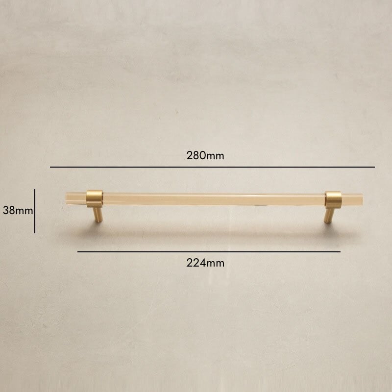 Tiradores de acrílico PUR y latón 9 Asas de acrílico PUR y latón
