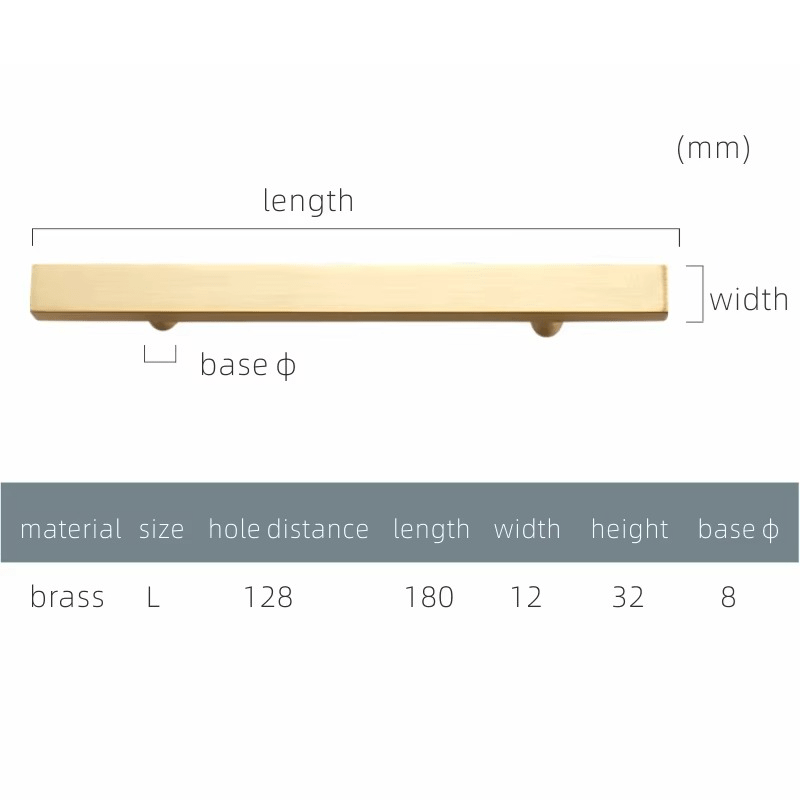 QUADRA Massief messing handgrepen 10 QUADRA Massief messing handgrepen