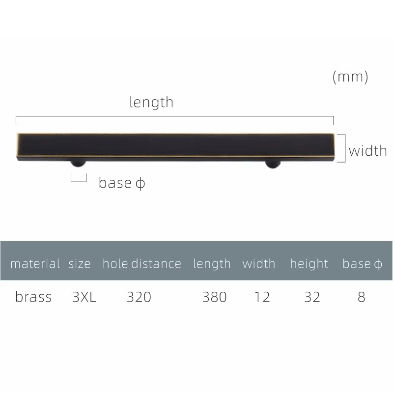 QUADRA Massief messing handgrepen 25 QUADRA Massief messing handgrepen