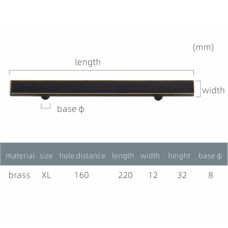QUADRA Massief messing handgrepen 23 QUADRA Massief messing handgrepen