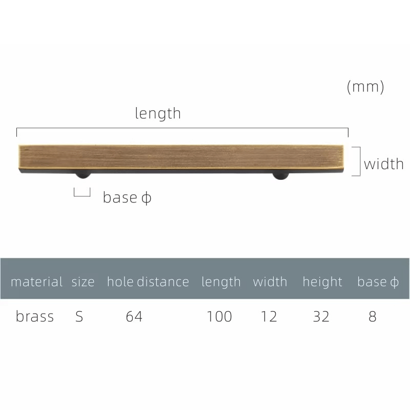 QUADRA Massief messing handgrepen 14 QUADRA Massief messing handgrepen