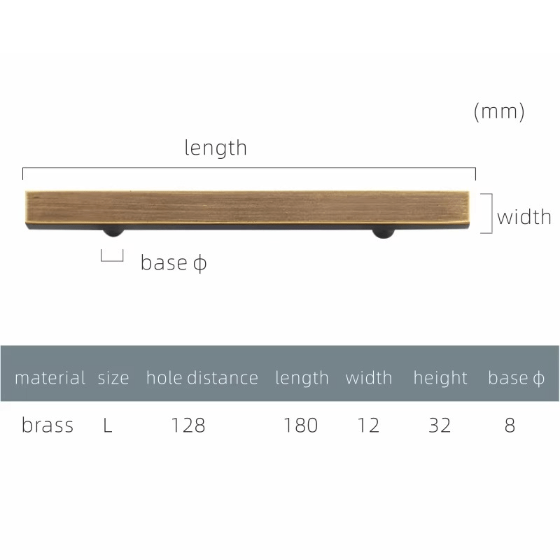 QUADRA Massief messing handgrepen 16 QUADRA Massief messing handgrepen
