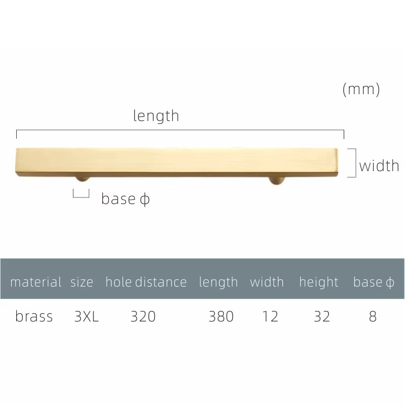 QUADRA Massief messing handgrepen 13 QUADRA Massief messing handgrepen