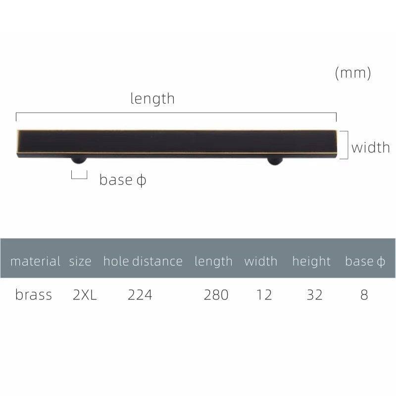 QUADRA Massief messing handgrepen 24 QUADRA Massief messing handgrepen