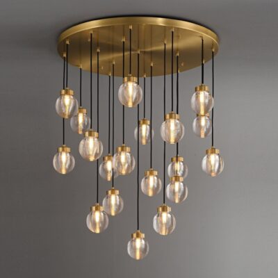 ORBIS Brass Cluster Chandelier