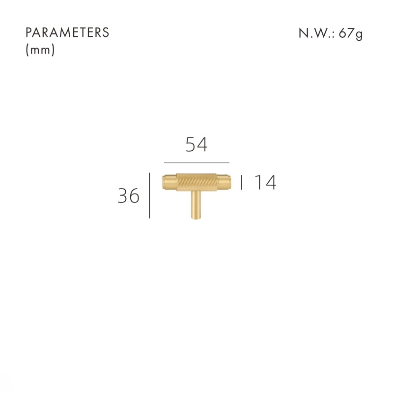 SAINZ Massivmessing-T-Stange 6 SAINZ T-Bar aus massivem Messing