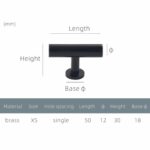 STROKKA Barra a T in ottone massiccio spazzolato