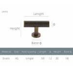 STROKKA Barra a T in ottone massiccio spazzolato