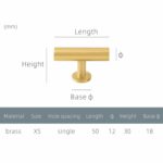 STROKKA Barra a T in ottone massiccio spazzolato