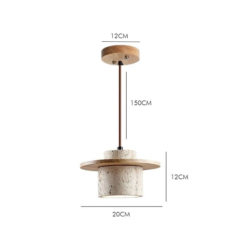 TERRA Stone & Wood Pendant Light