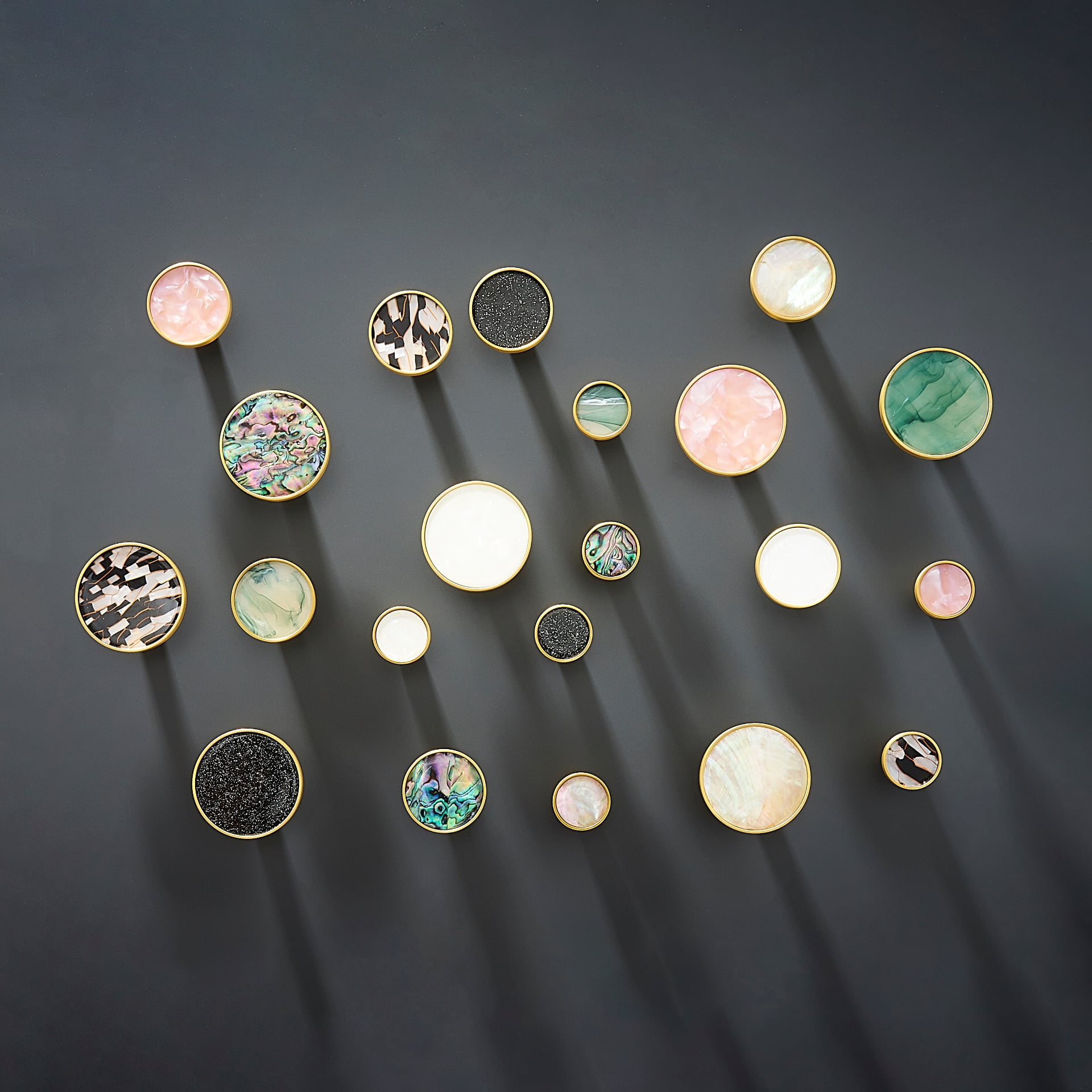 TESTA Solid Brass Acrylic & Shell Knobs