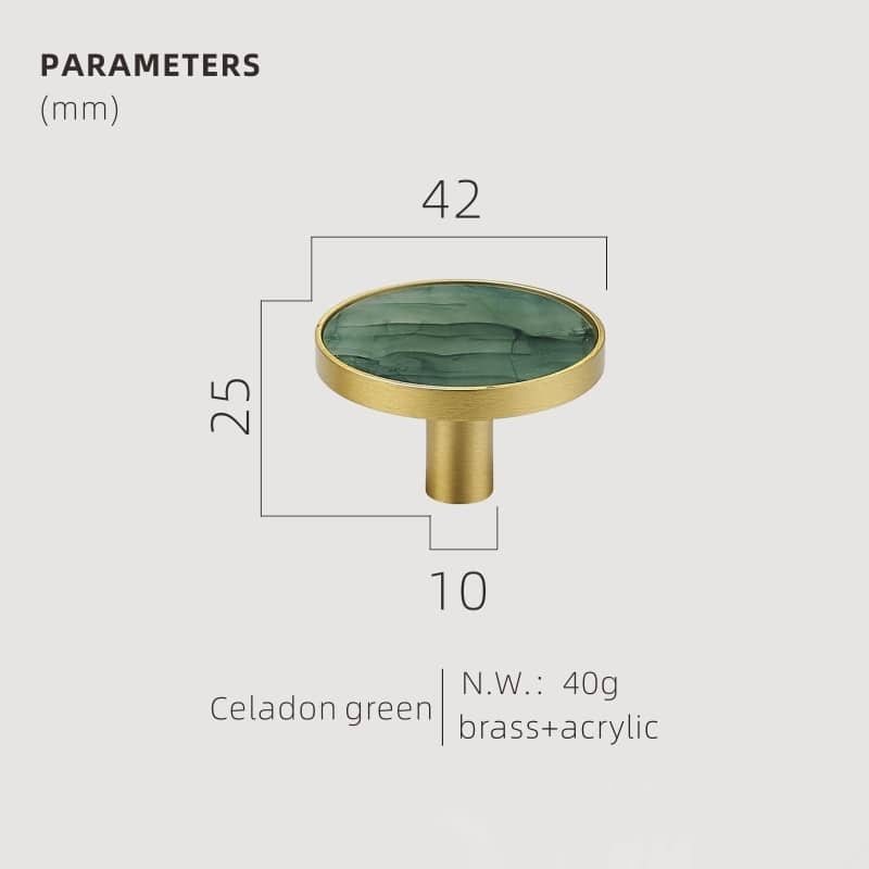 TESTA Solid Brass Acrylic & Shell Knobs 26 TESTA Solid Brass Acrylic & Shell Knobs