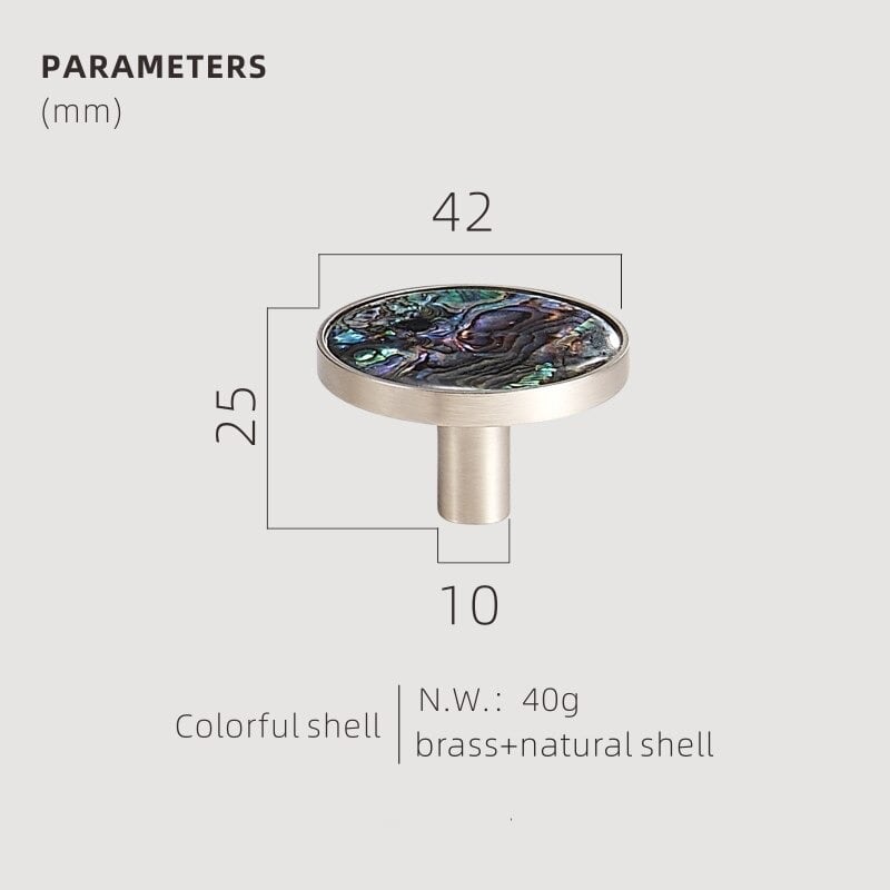 TESTA Solid Brass Acrylic & Shell Knobs 59 TESTA Solid Brass Acrylic & Shell Knobs