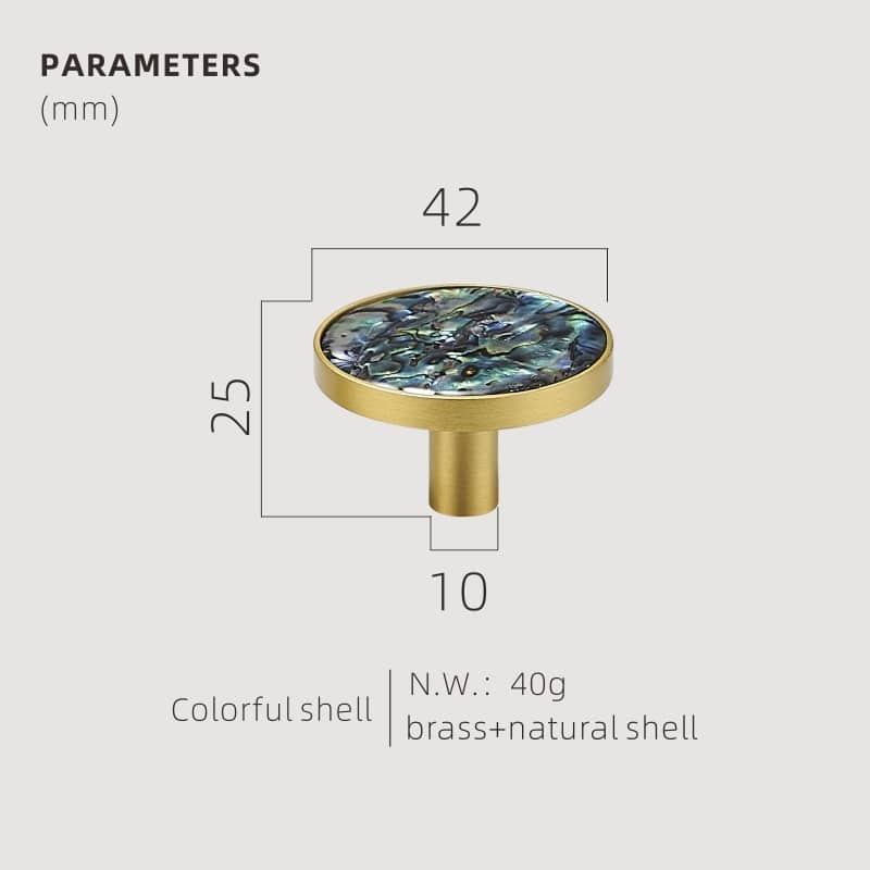 TESTA Solid Brass Acrylic & Shell Knobs 29 TESTA Solid Brass Acrylic & Shell Knobs