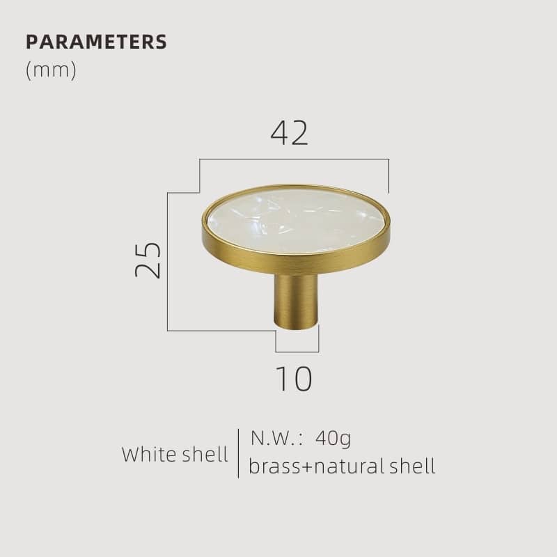TESTA Solid Brass Acrylic & Shell Knobs 31 TESTA Solid Brass Acrylic & Shell Knobs